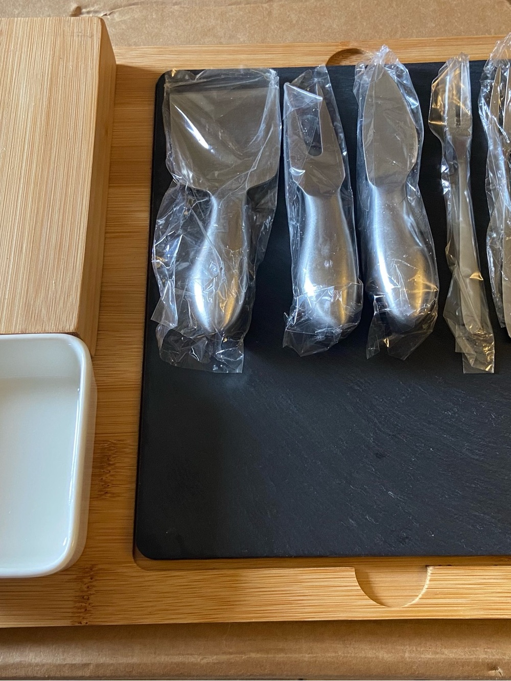 Bamboo Cheese Charcuterie Set With Utensils